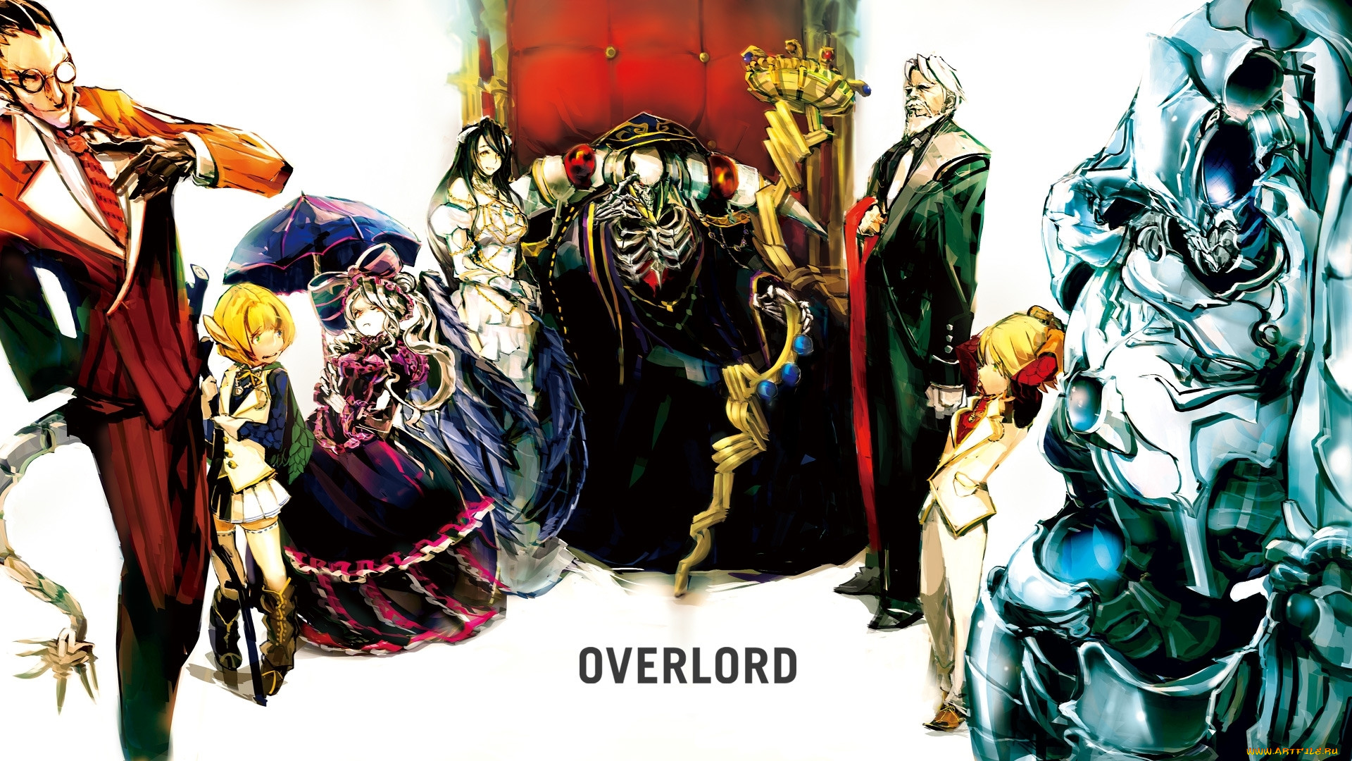 Обои Аниме Overlord, обои для рабочего стола, фотографии аниме, overlord,  cocytus, aura, bella, fiora, demiurge, mare, bello, fiore, shalltear,  bloodfallen, albedo, ainz, ooal, gown, sebas, tian Обои для рабочего стола,  скачать обои